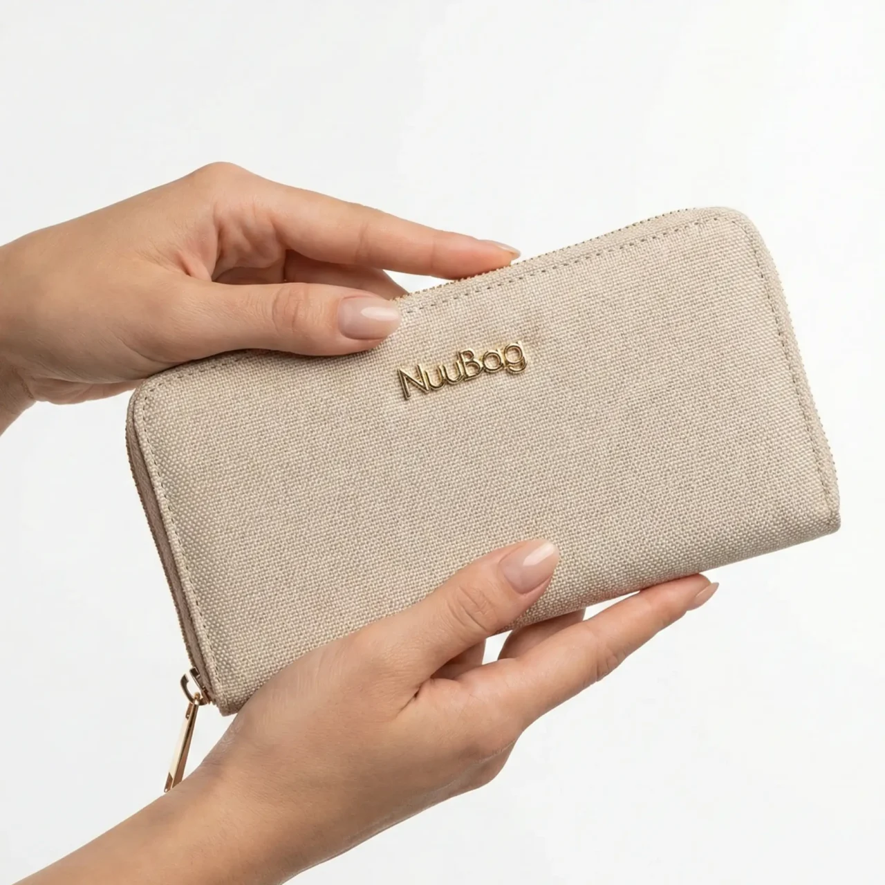 Ecru portfel damski. Nuubag polska marka